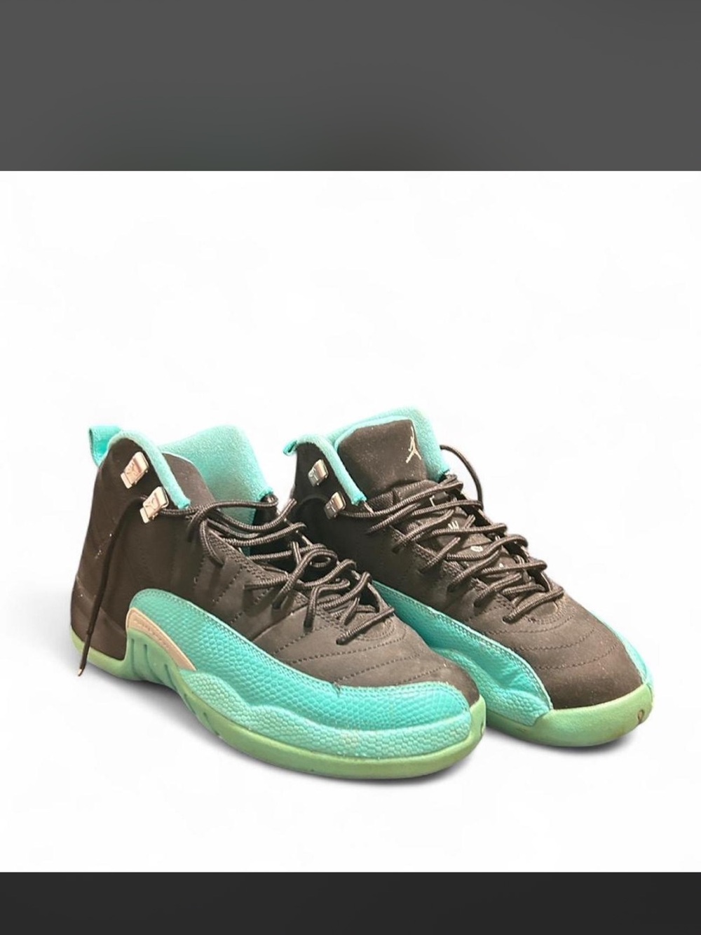Jordan 12 Retro "Hyper Jade" sneakers in black and teal